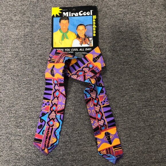 MiraCool Cooling Bandana Multicolor Abstract Design Reusable Water-Activated - Picture 1 of 3
